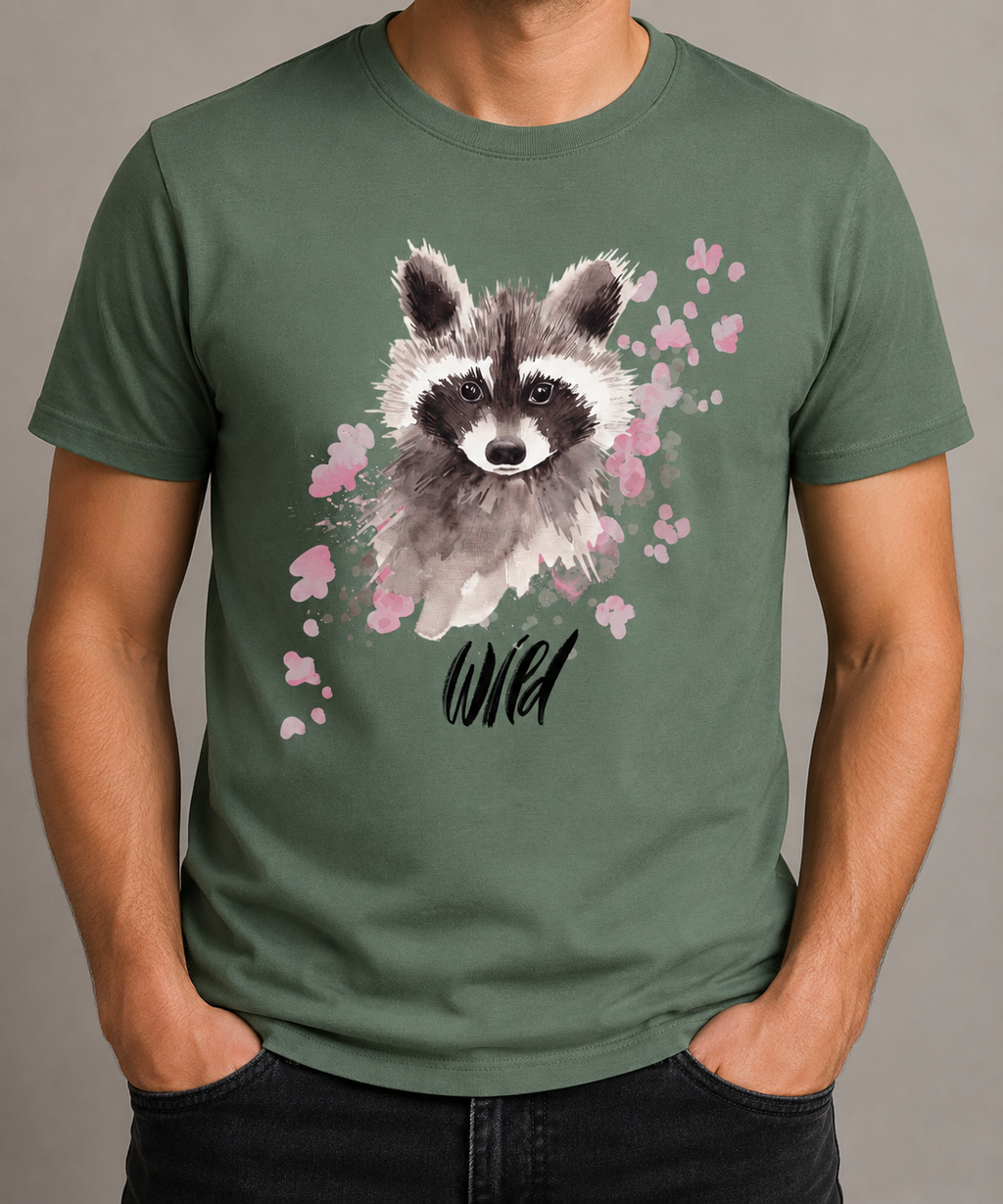 Aquarell Waschbär - Heavy Cotton T-Shirt