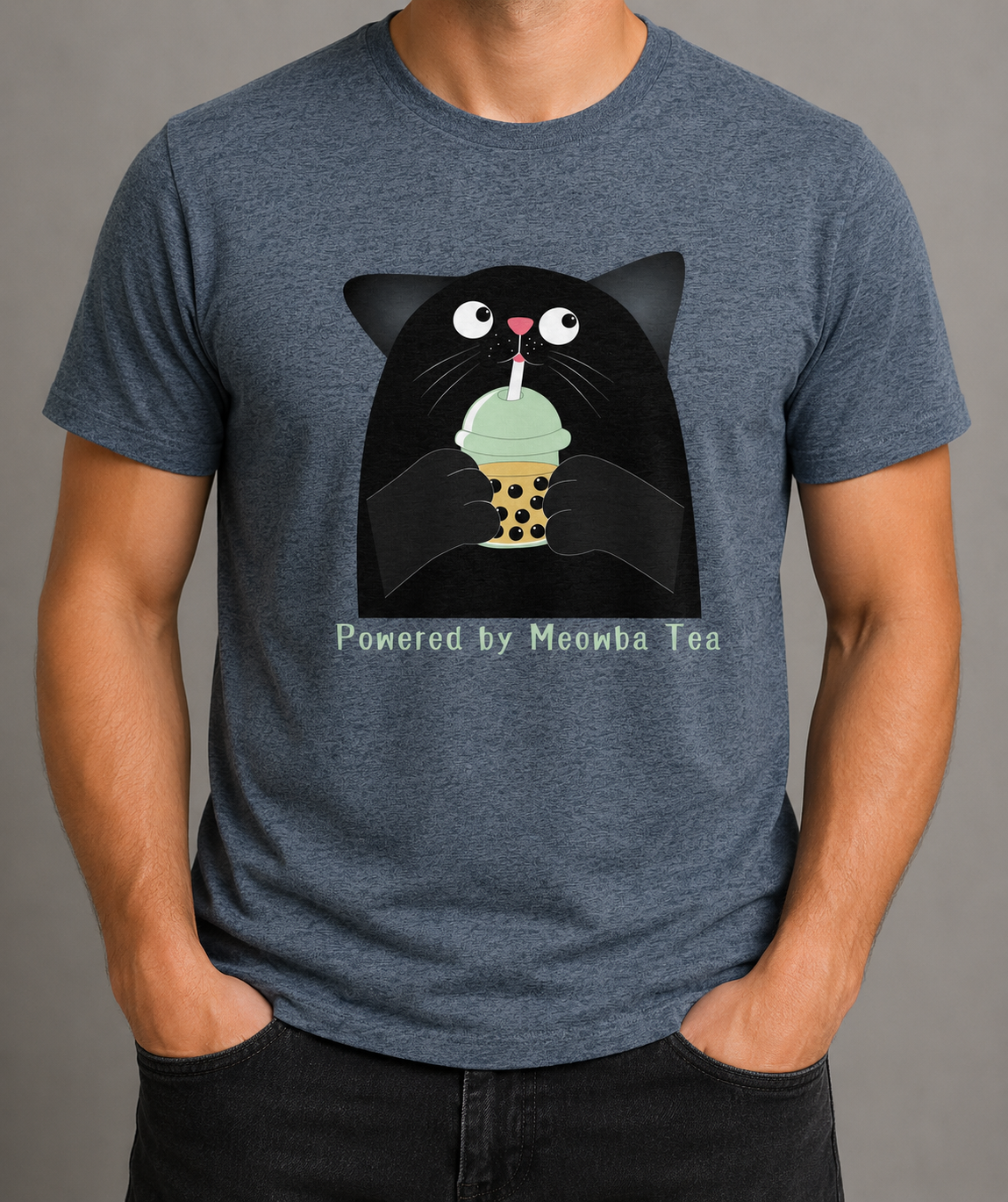 Powered by Meowba Tea - Heavy Cotton T-Shirt