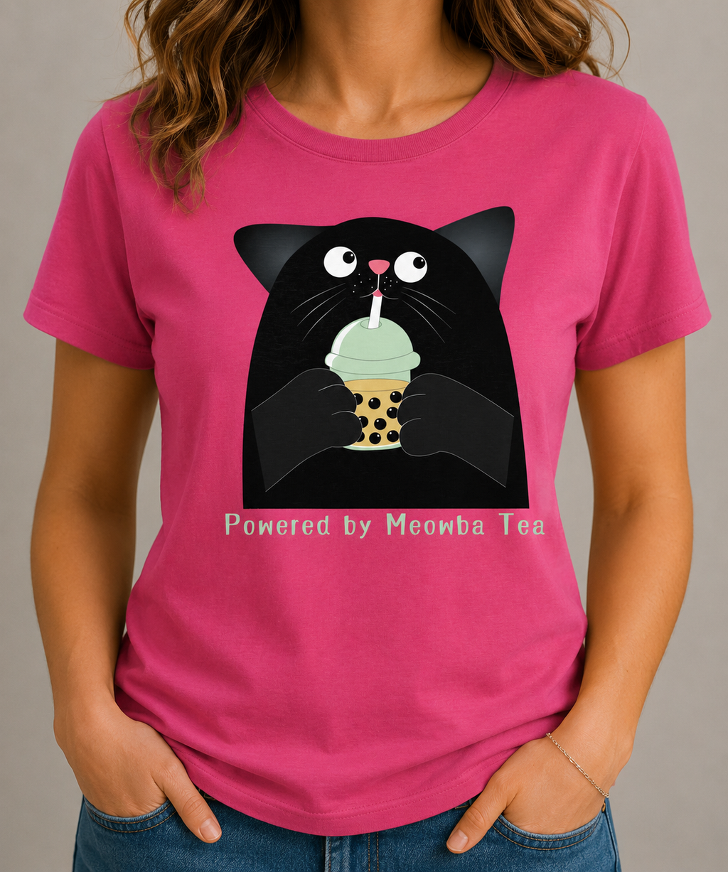 Powered by Meowba Tea - Heavy Cotton T-Shirt