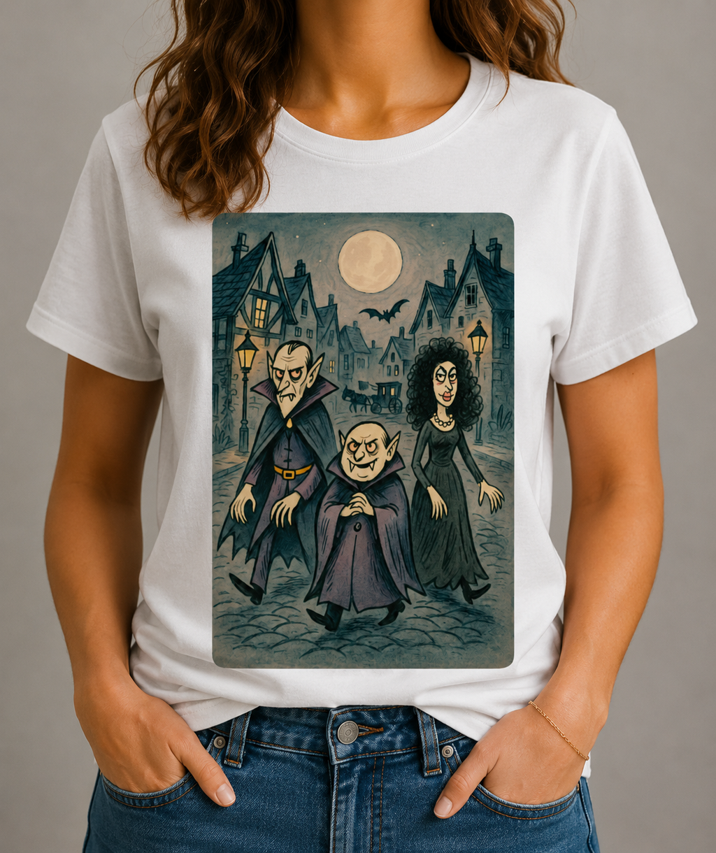 Mondschein in der Monstergasse - Heavy Cotton T-Shirt