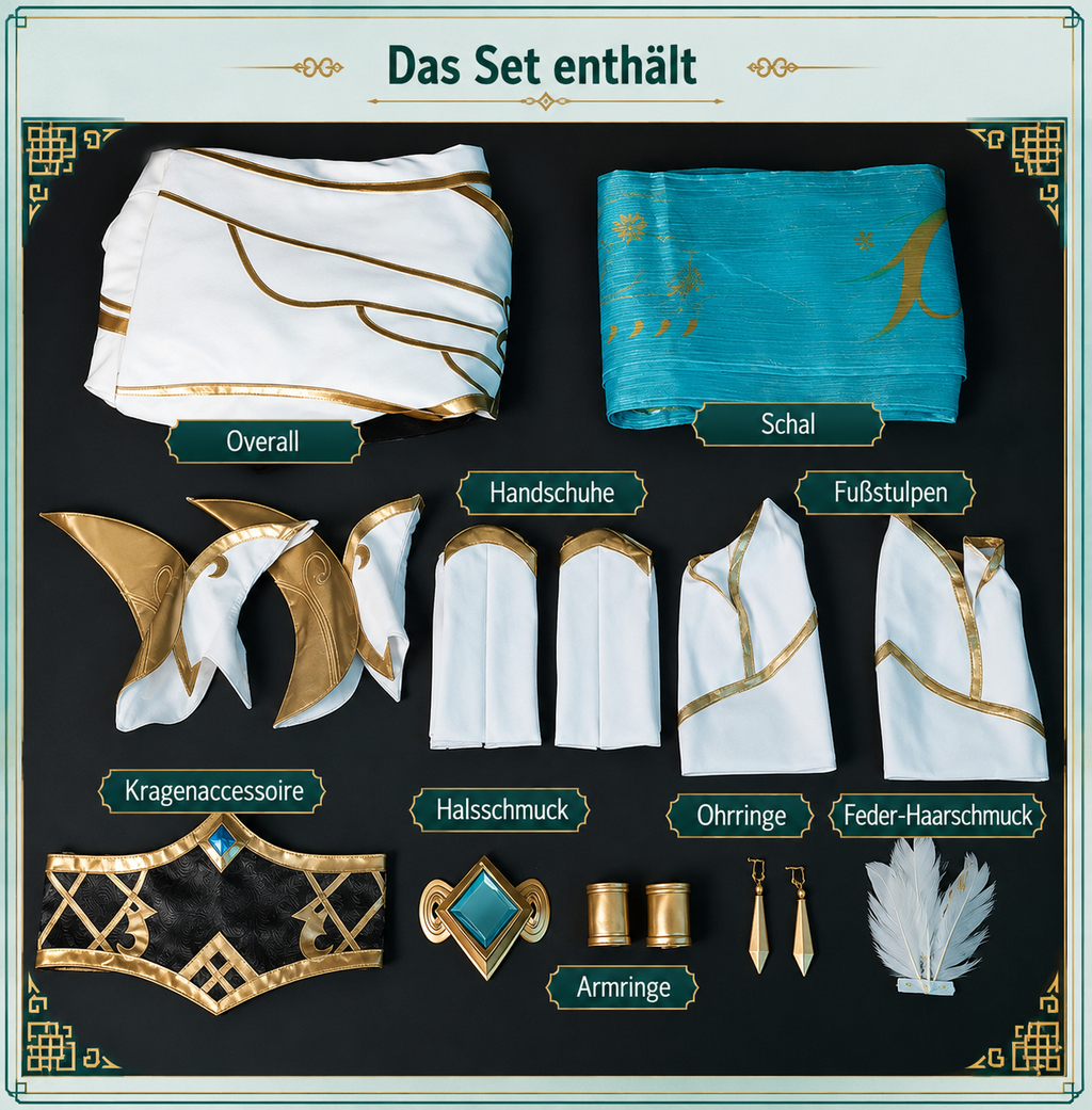 Schwerttänzerin Cosplay Kostüm mit Rüstungselementen