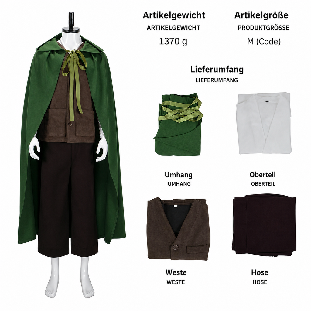 Fantasy Reisender Cosplay Komplettset