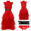 Gothic Ballkleid Cosplay Kostüm in Rot