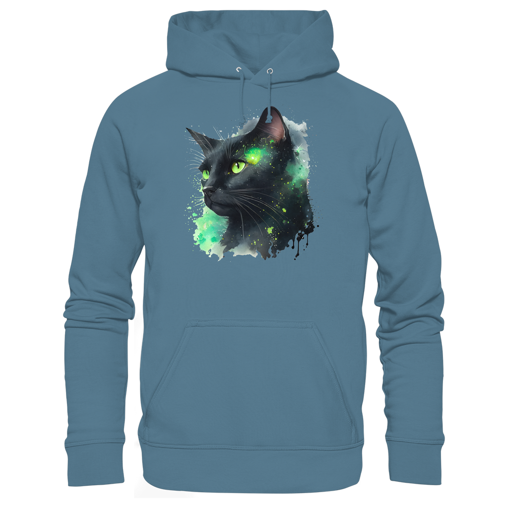 Schwarze Katze im Aquarellstil - Basic Unisex Hoodie