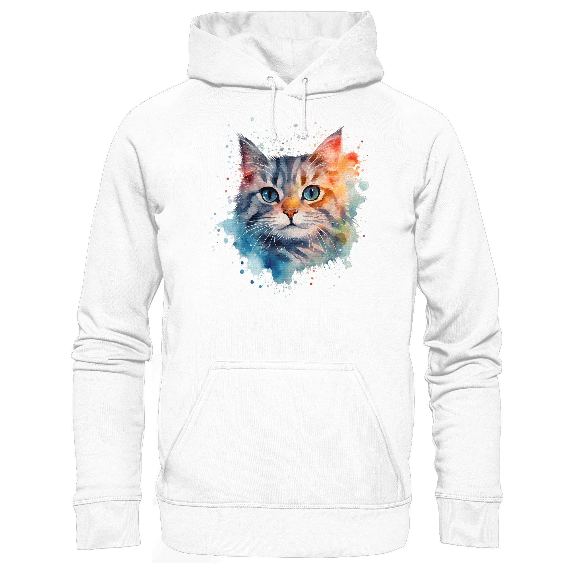Getigerte Katze im Aquarellstil - Basic Unisex Hoodie