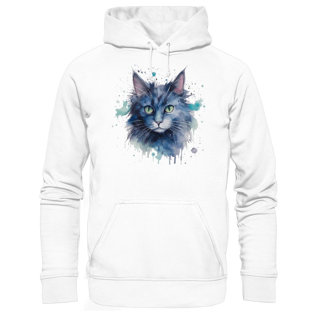 Graue Katze im Aquarellstil - Basic Unisex Hoodie