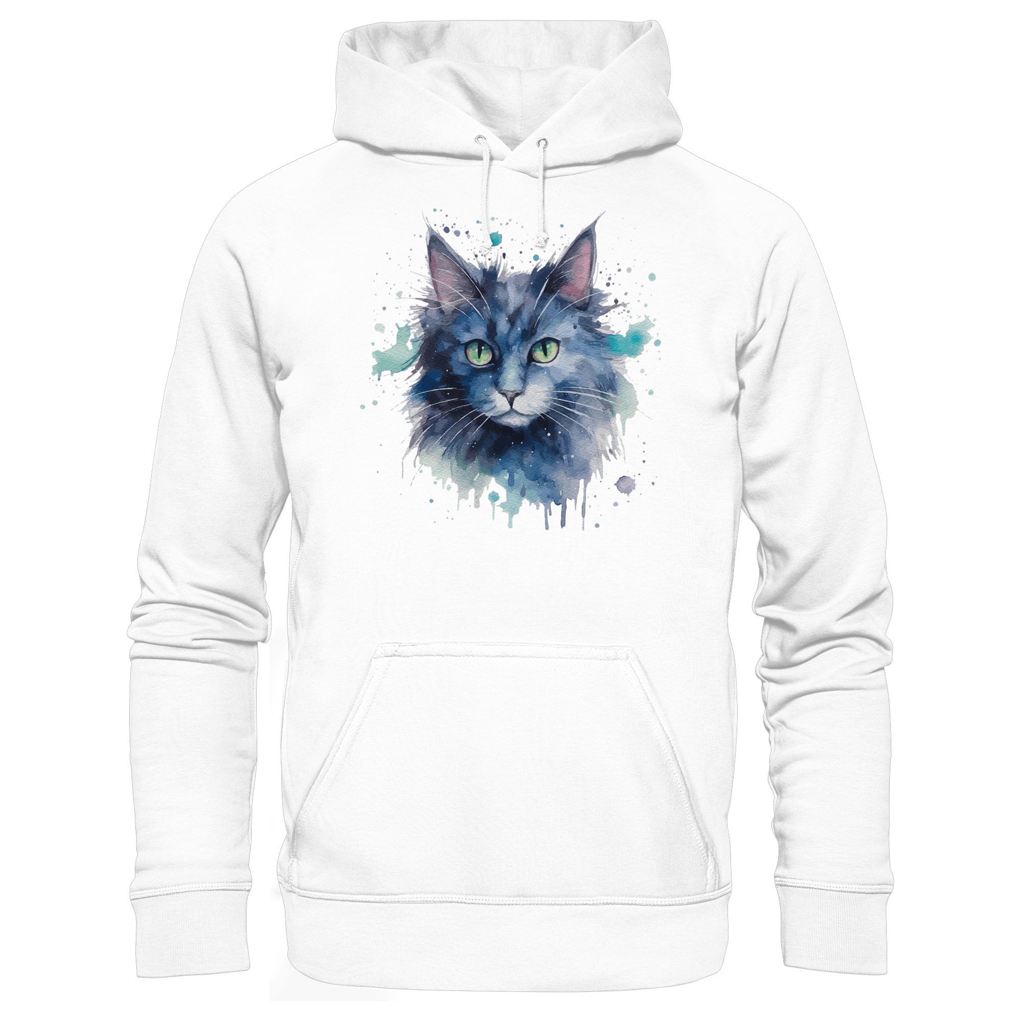 Graue Katze im Aquarellstil - Basic Unisex Hoodie