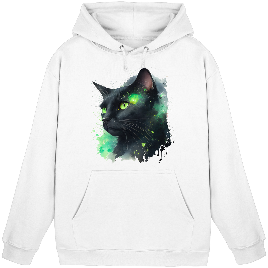 Schwarze Katze im Aquarellstil - Basic Unisex Hoodie