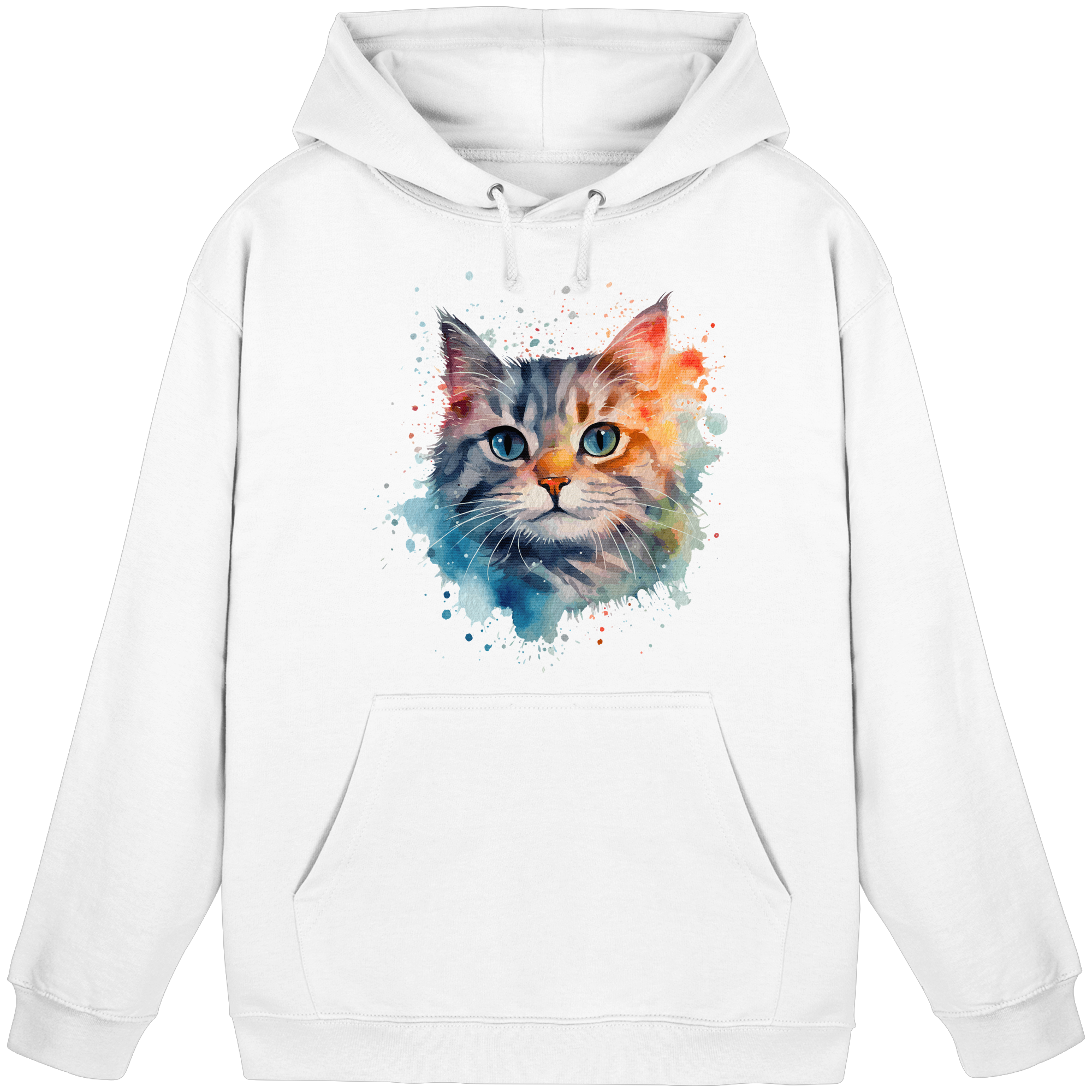 Getigerte Katze im Aquarellstil - Basic Unisex Hoodie