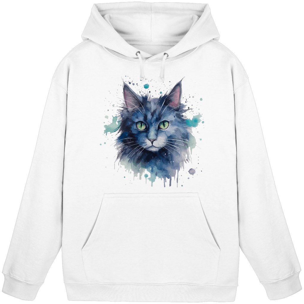 Graue Katze im Aquarellstil - Basic Unisex Hoodie