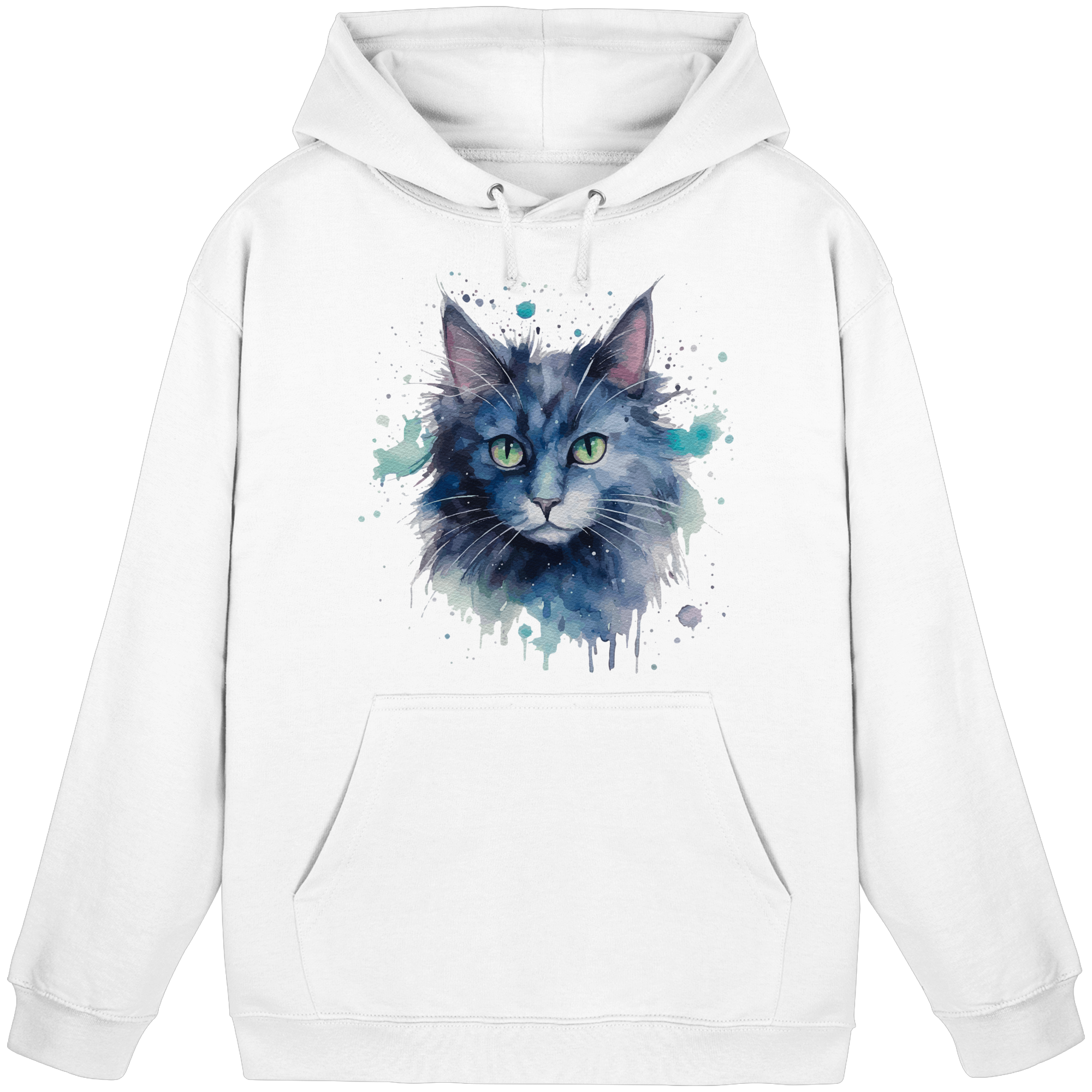 Graue Katze im Aquarellstil - Basic Unisex Hoodie