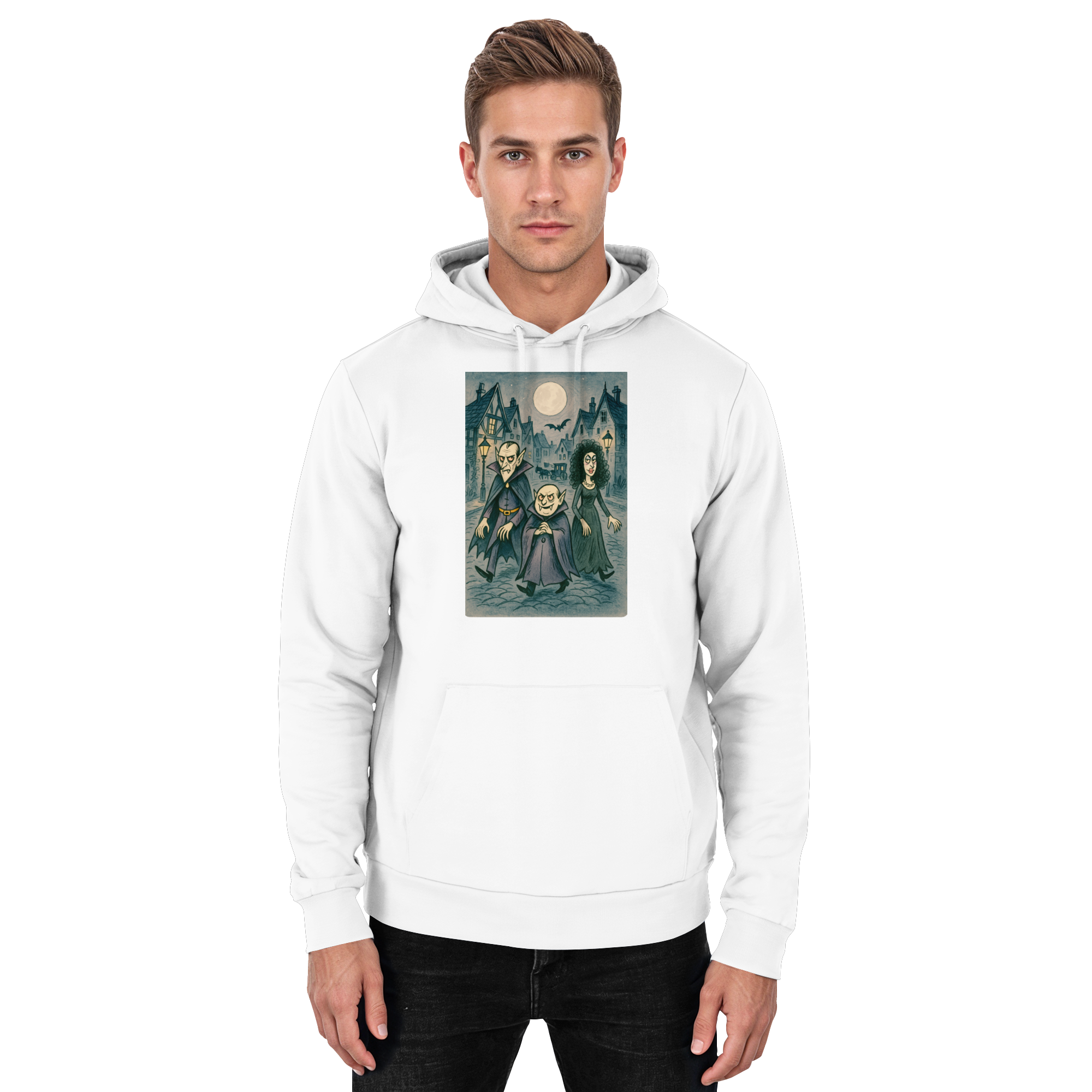 Mondschein in der Monstergasse - Basic Unisex Hoodie