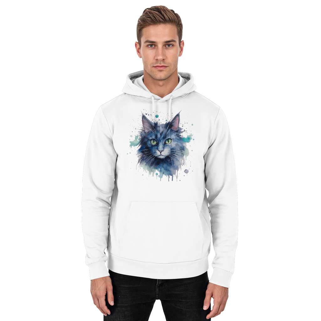 Graue Katze im Aquarellstil - Basic Unisex Hoodie