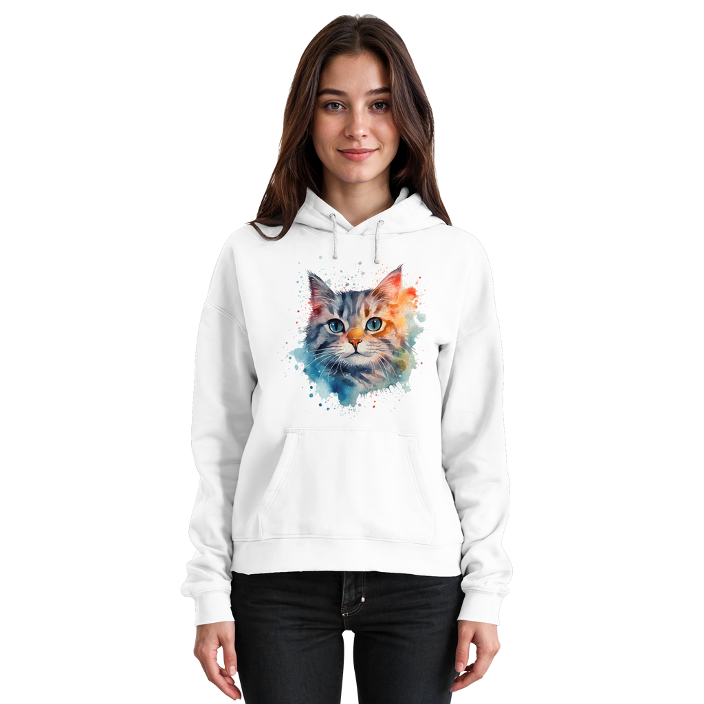 Getigerte Katze im Aquarellstil - Basic Unisex Hoodie