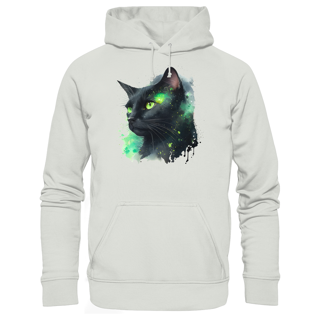 Schwarze Katze im Aquarellstil - Basic Unisex Hoodie
