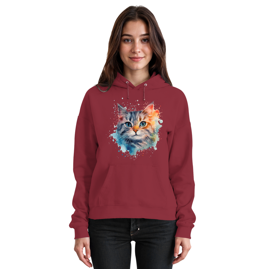 Getigerte Katze im Aquarellstil - Basic Unisex Hoodie