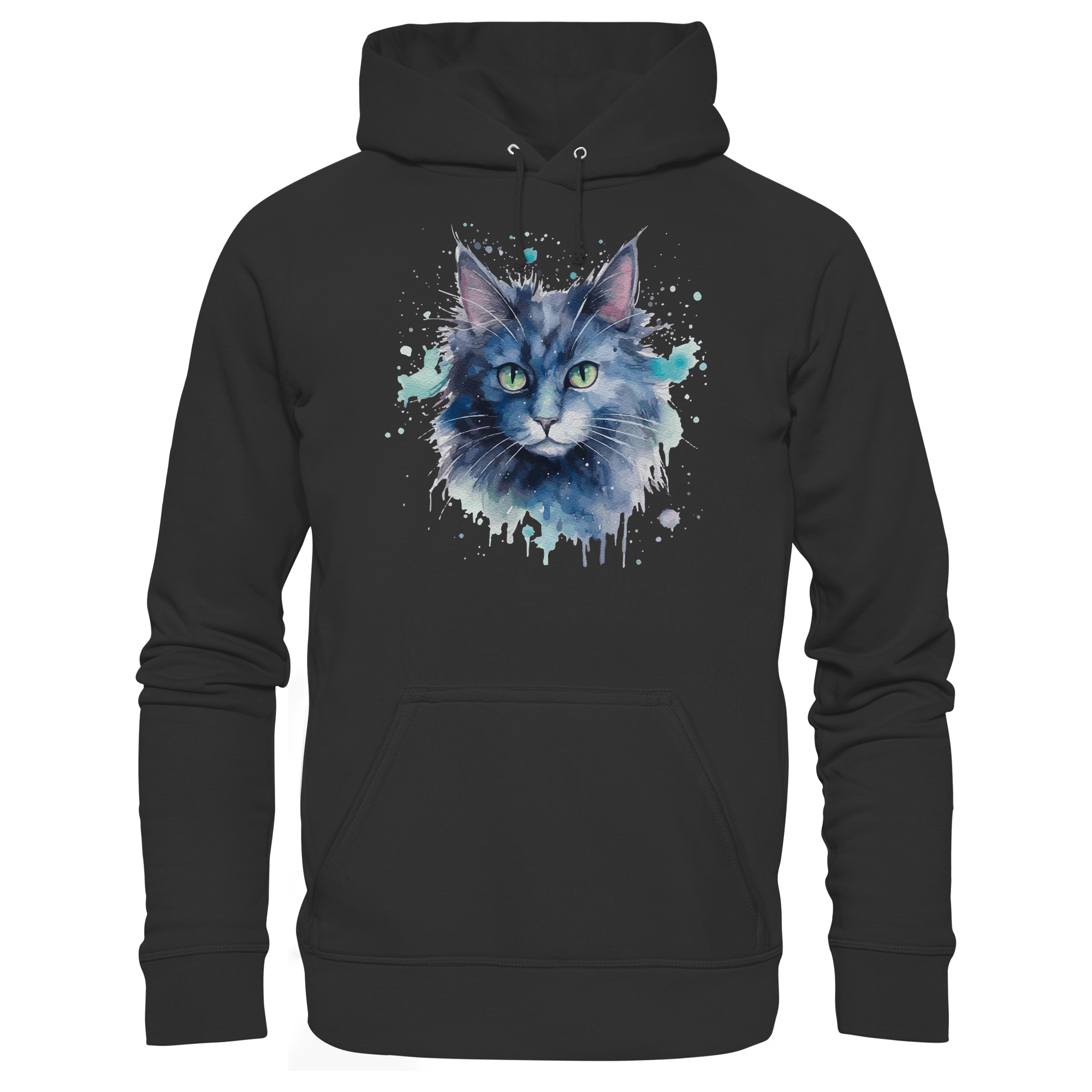 Graue Katze im Aquarellstil - Basic Unisex Hoodie
