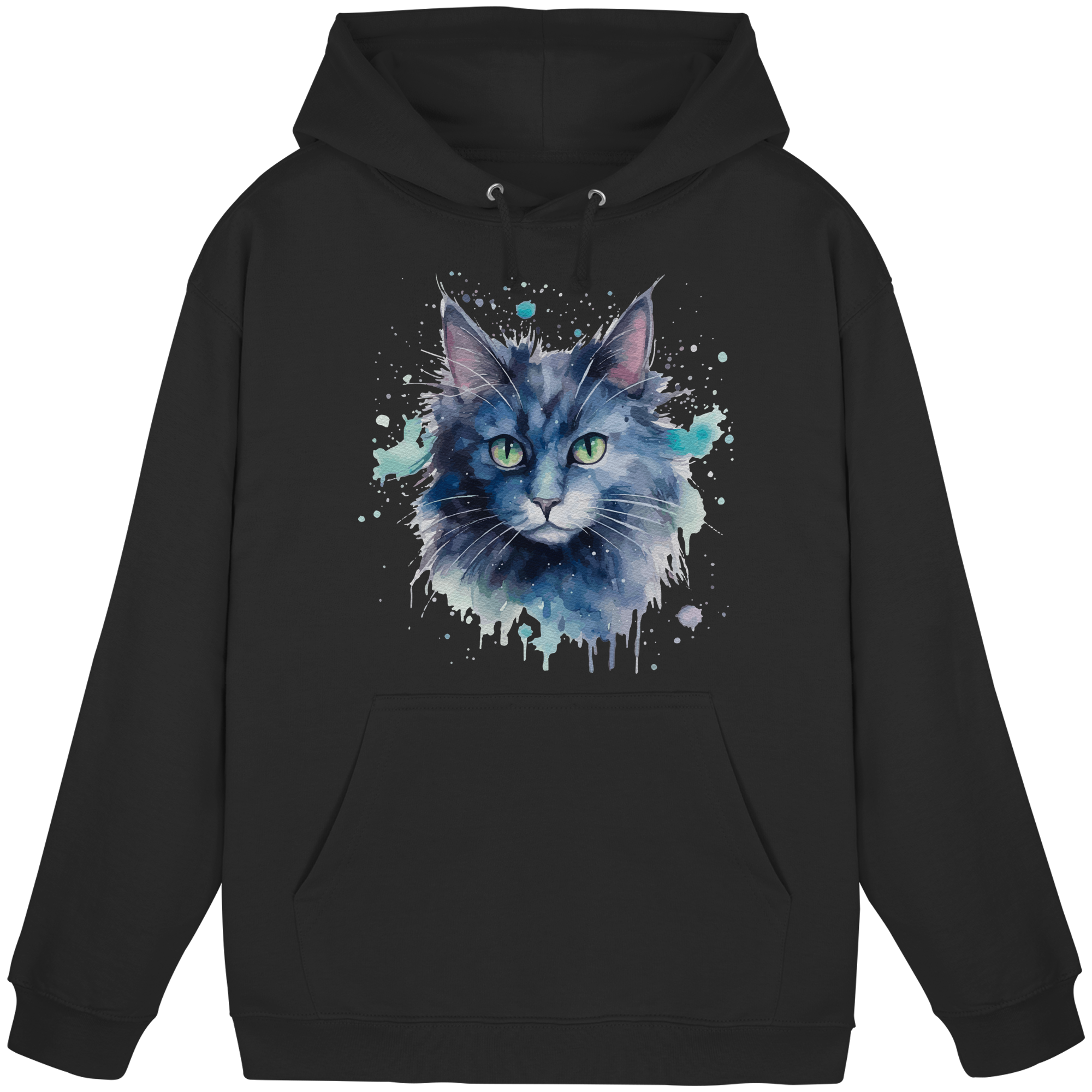 Graue Katze im Aquarellstil - Basic Unisex Hoodie