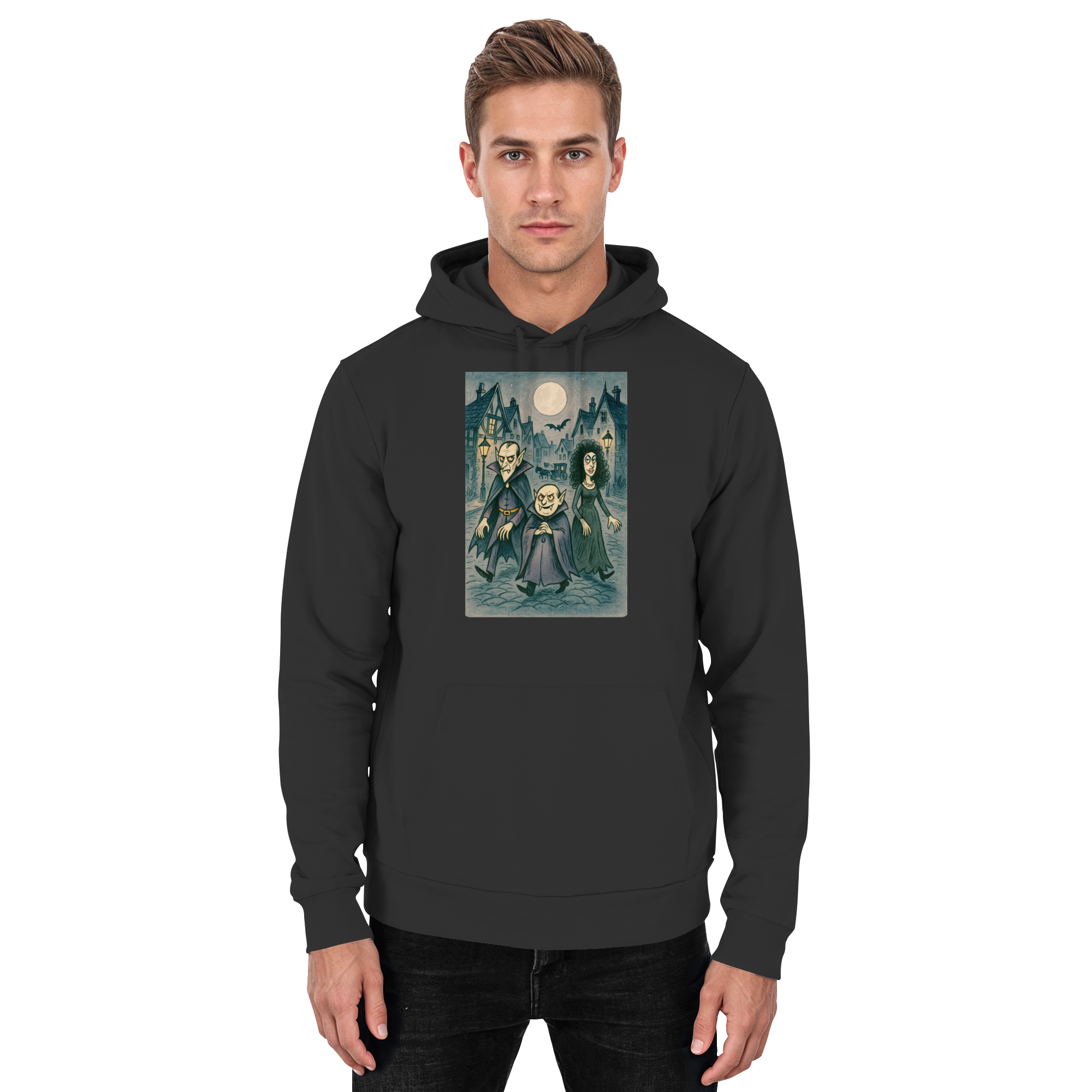 Mondschein in der Monstergasse - Basic Unisex Hoodie