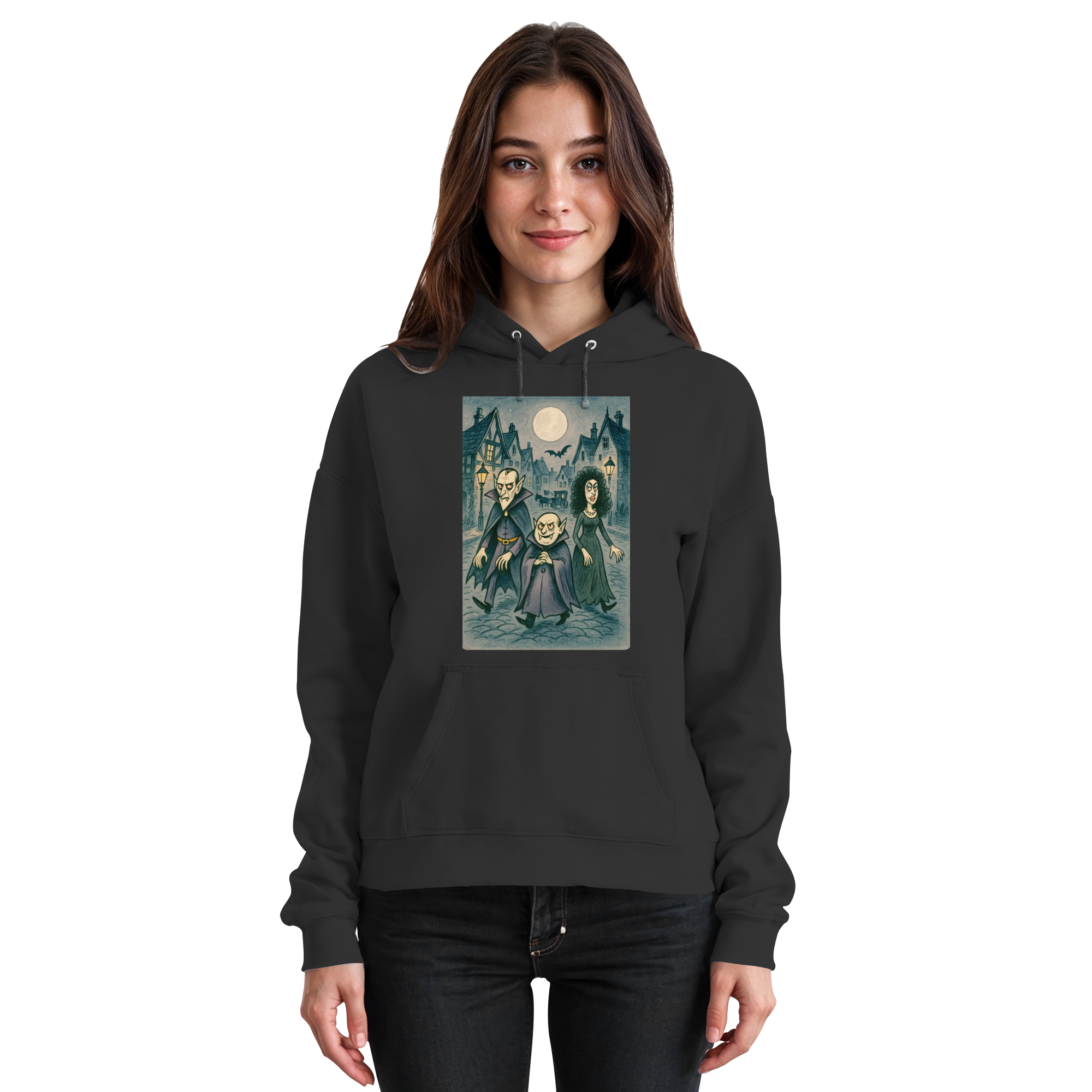 Mondschein in der Monstergasse - Basic Unisex Hoodie
