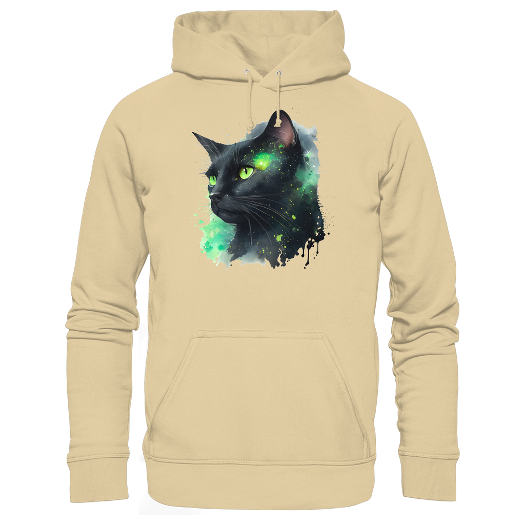 Schwarze Katze im Aquarellstil - Basic Unisex Hoodie