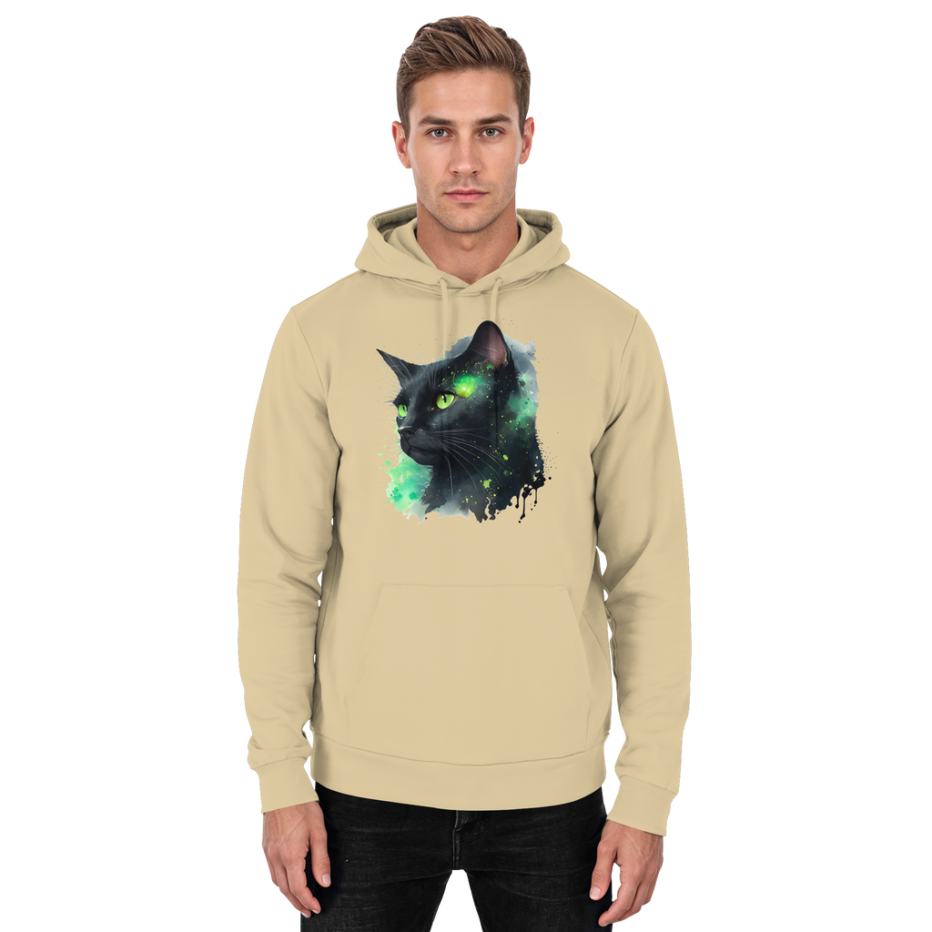 Schwarze Katze im Aquarellstil - Basic Unisex Hoodie