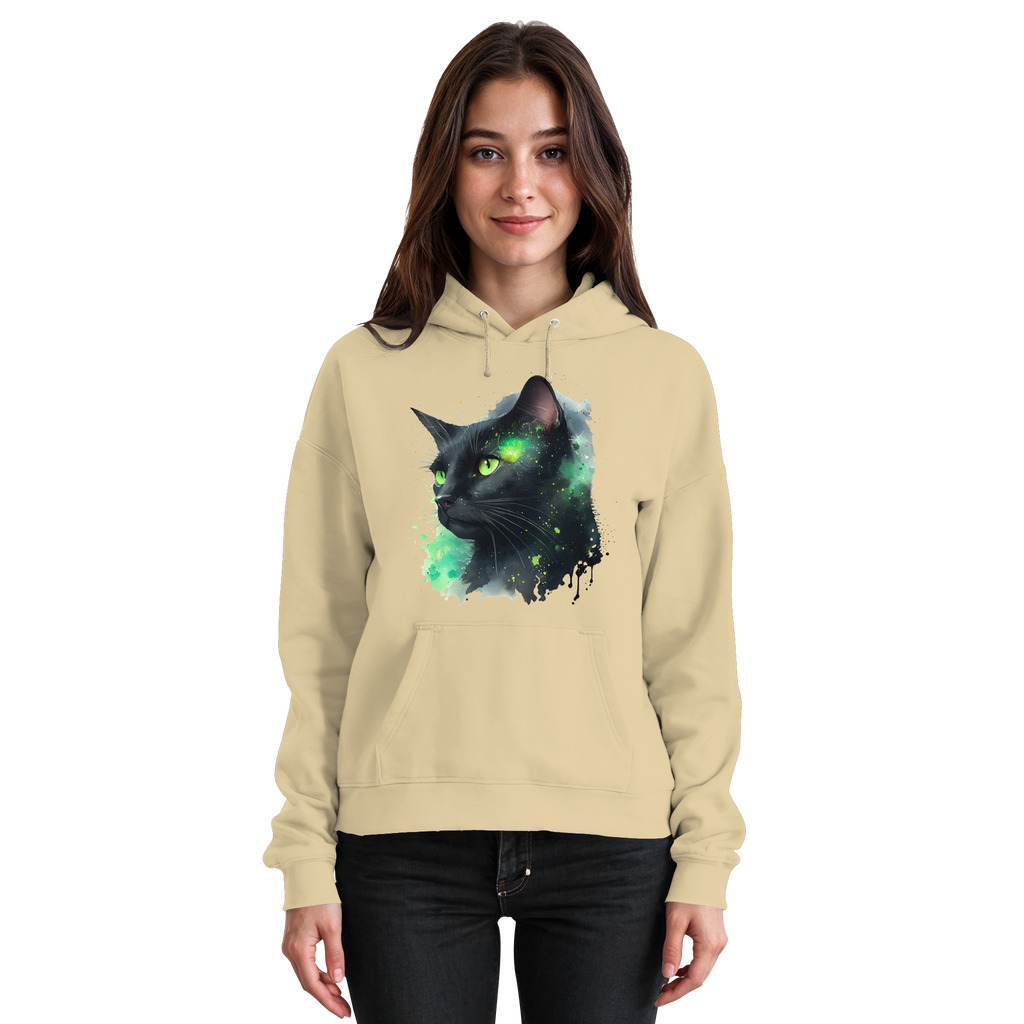 Schwarze Katze im Aquarellstil - Basic Unisex Hoodie