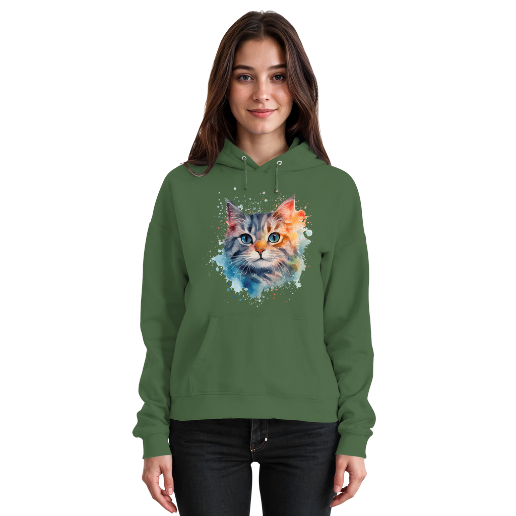 Getigerte Katze im Aquarellstil - Basic Unisex Hoodie