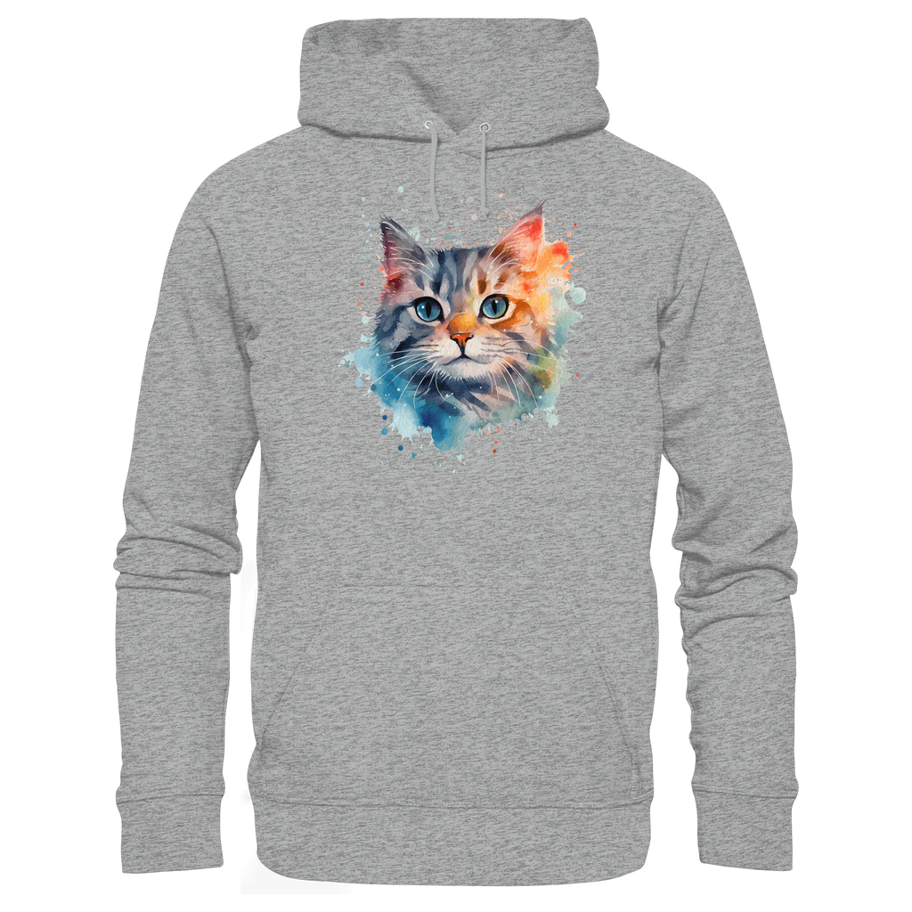 Getigerte Katze im Aquarellstil - Basic Unisex Hoodie