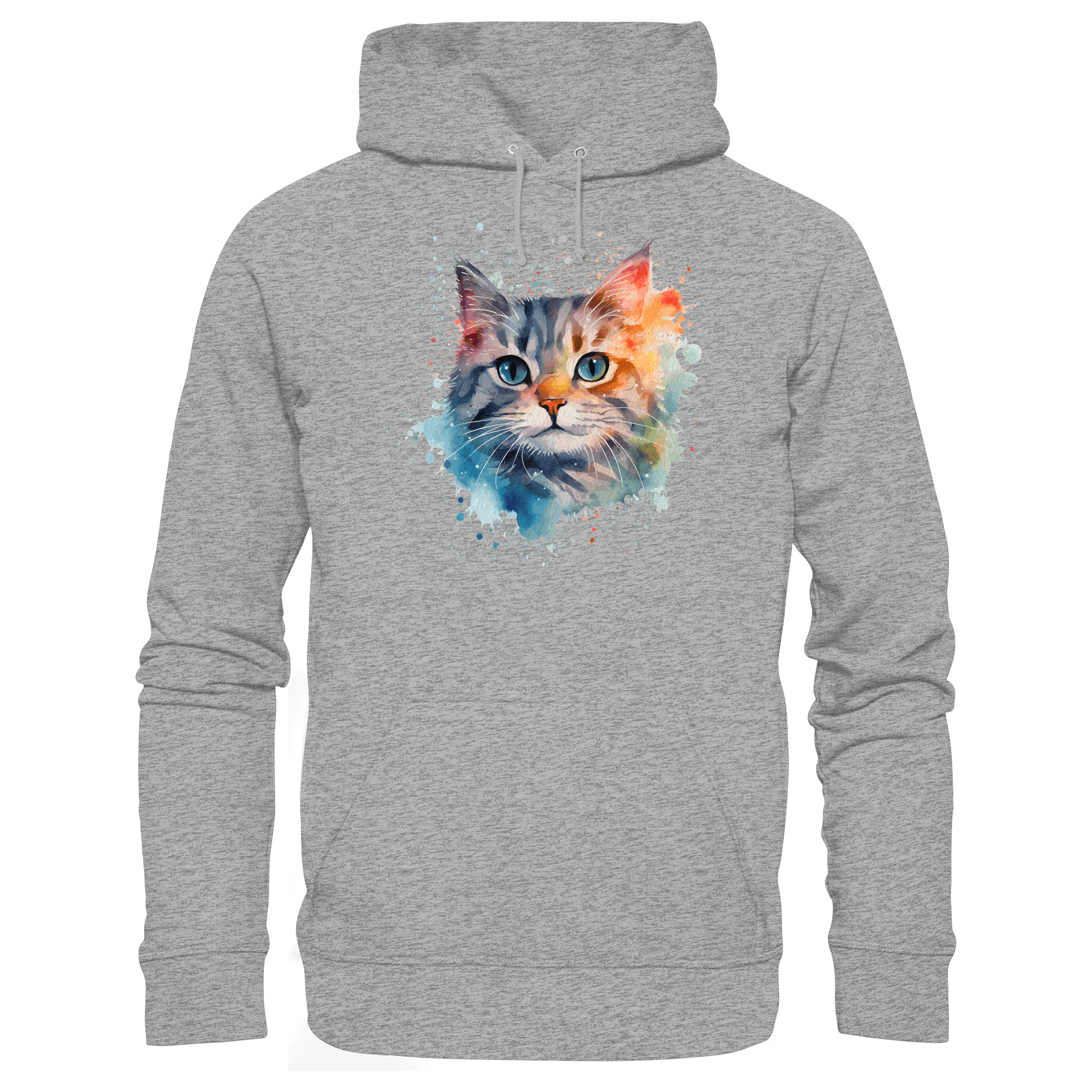 Getigerte Katze im Aquarellstil - Basic Unisex Hoodie