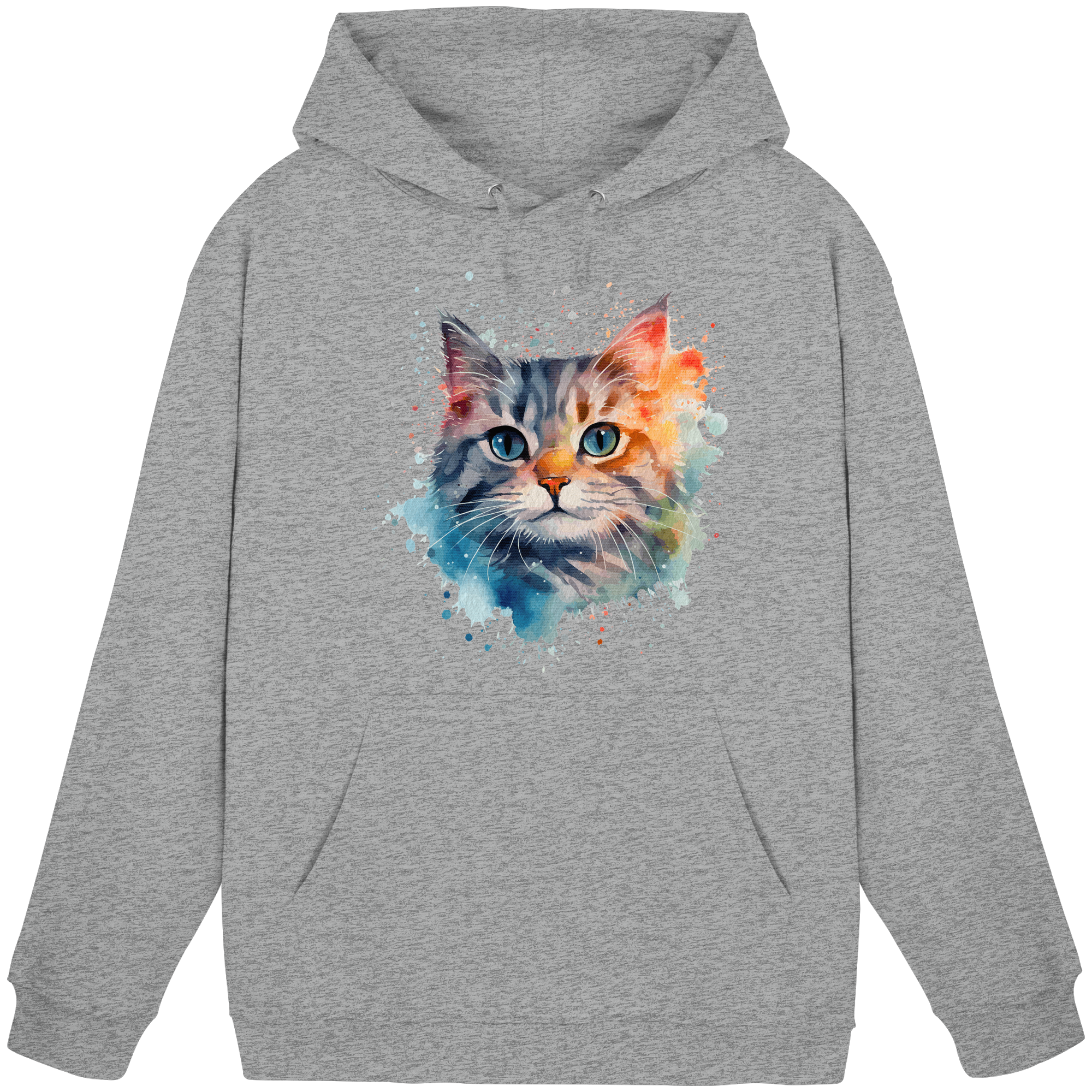 Getigerte Katze im Aquarellstil - Basic Unisex Hoodie