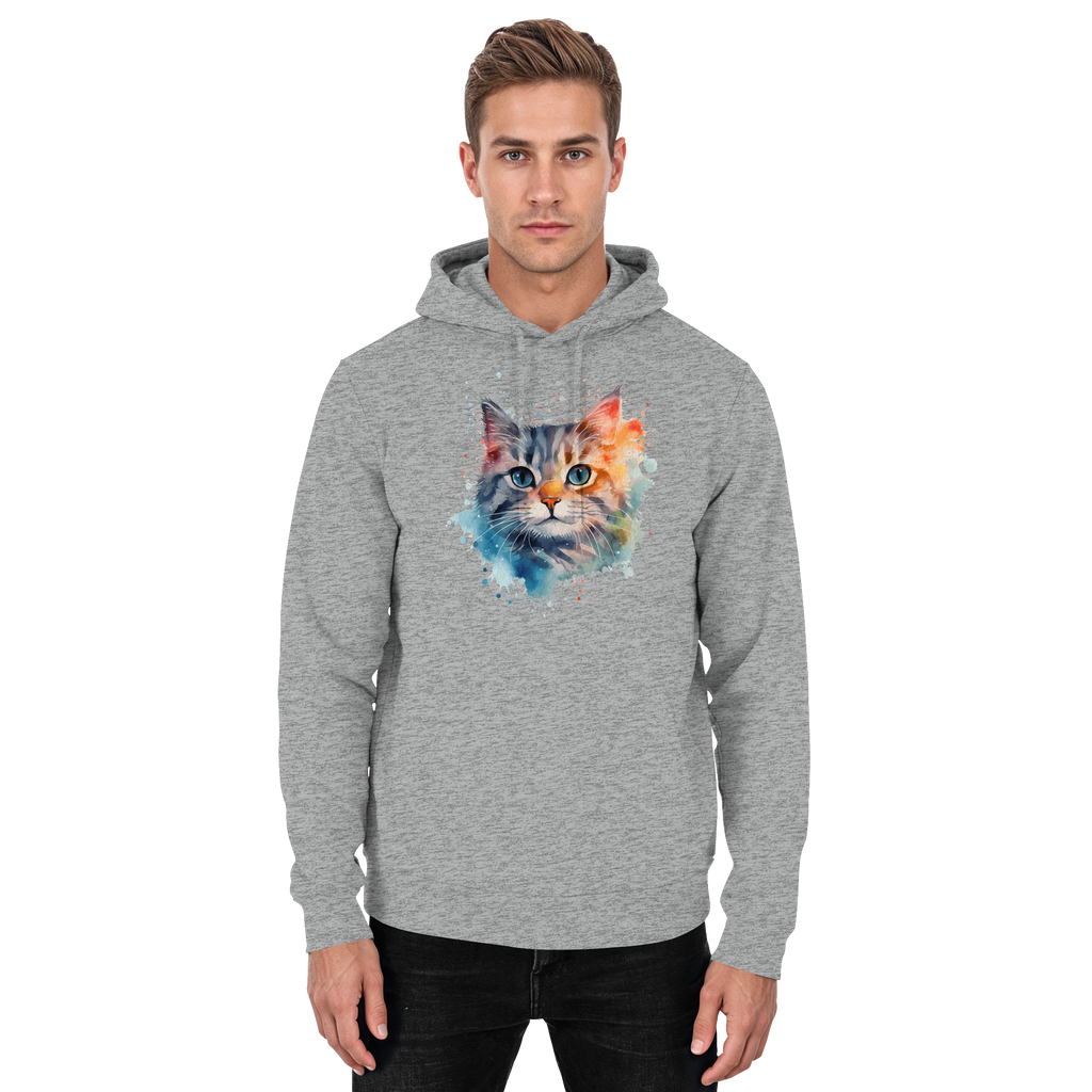 Getigerte Katze im Aquarellstil - Basic Unisex Hoodie