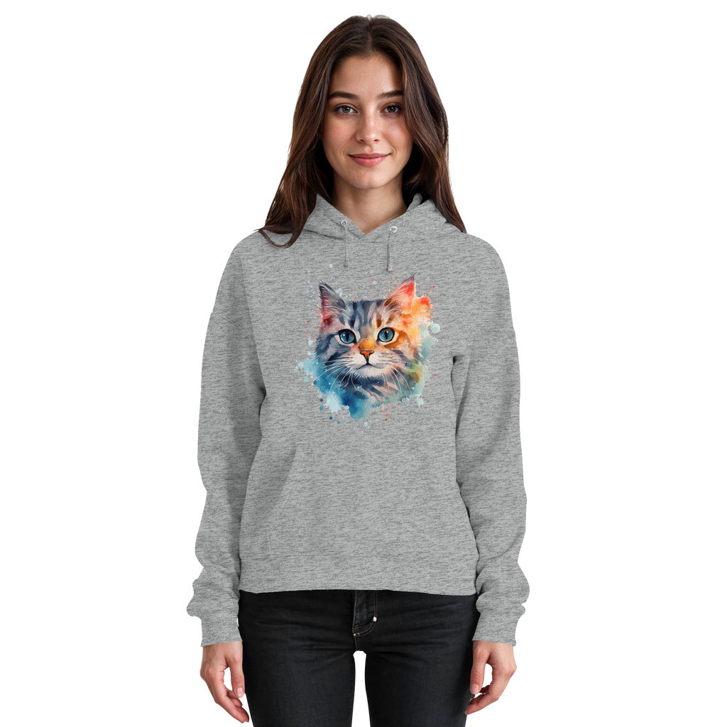 Getigerte Katze im Aquarellstil - Basic Unisex Hoodie