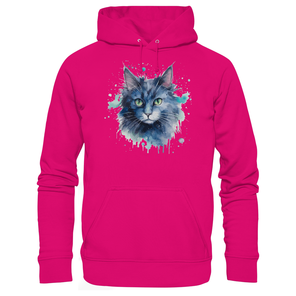 Graue Katze im Aquarellstil - Basic Unisex Hoodie