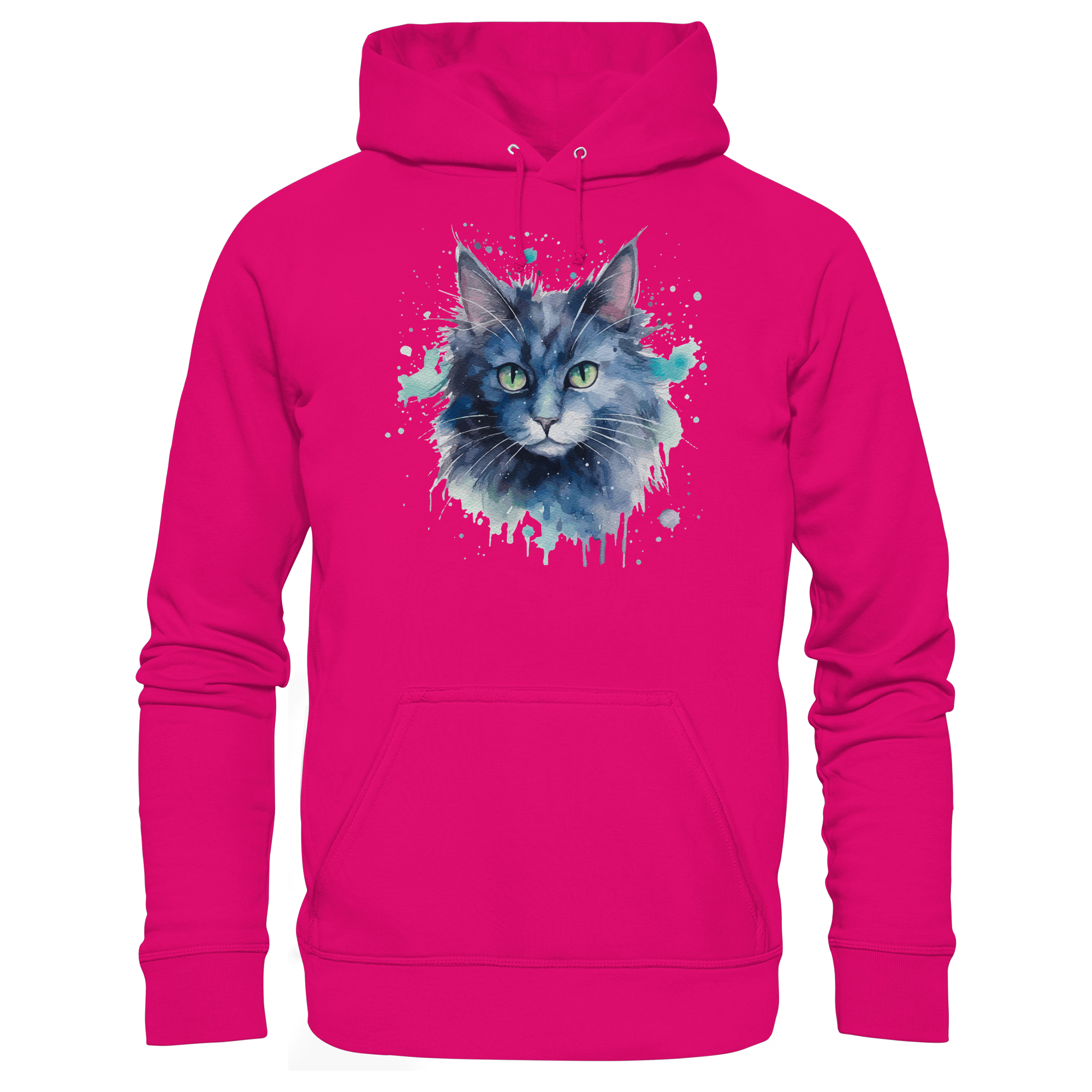 Graue Katze im Aquarellstil - Basic Unisex Hoodie