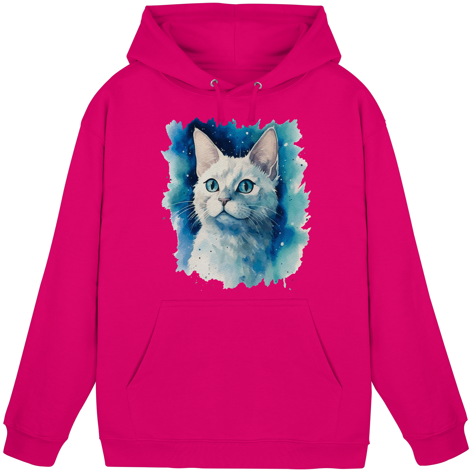 Weiße Katze im Aquarellstil - Basic Unisex Hoodie