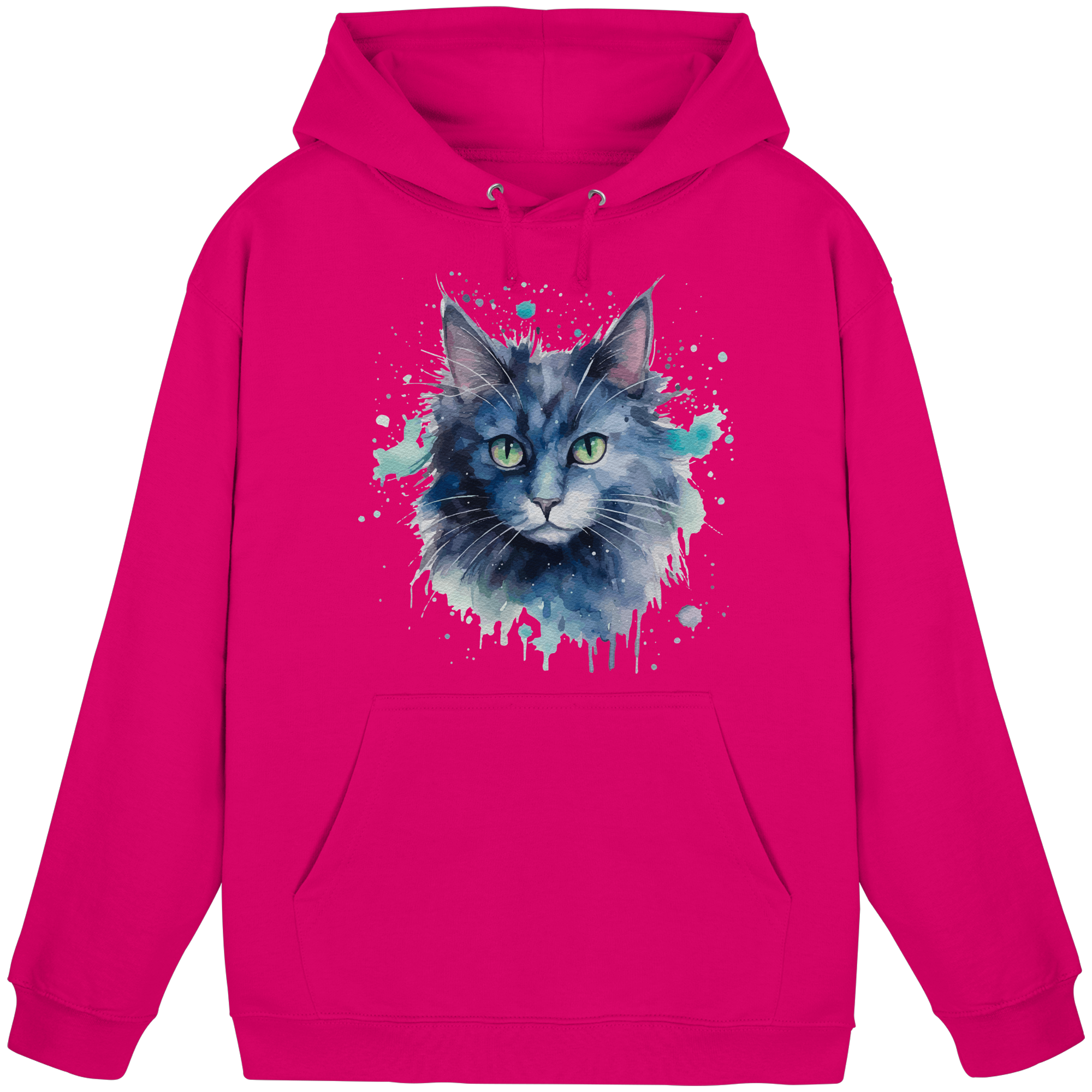 Graue Katze im Aquarellstil - Basic Unisex Hoodie