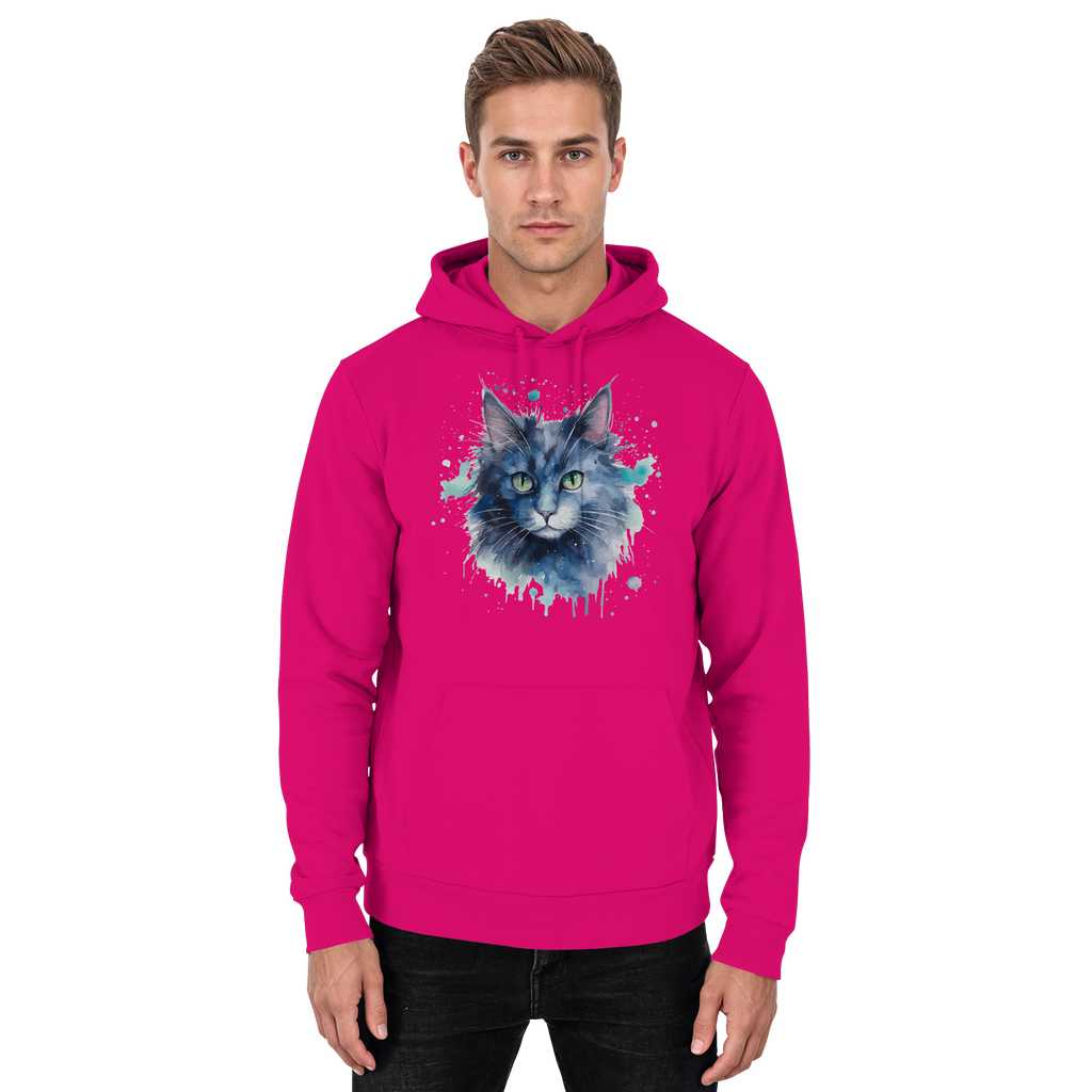 Graue Katze im Aquarellstil - Basic Unisex Hoodie
