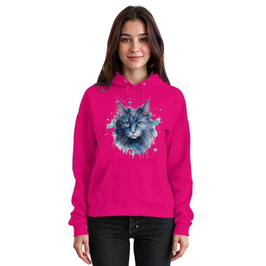 Graue Katze im Aquarellstil - Basic Unisex Hoodie