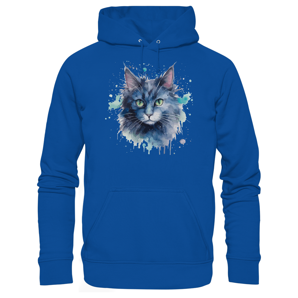 Graue Katze im Aquarellstil - Basic Unisex Hoodie