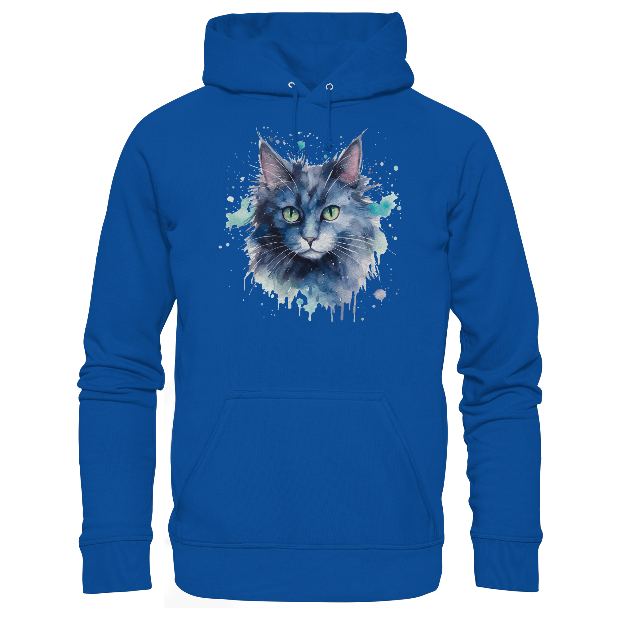 Graue Katze im Aquarellstil - Basic Unisex Hoodie