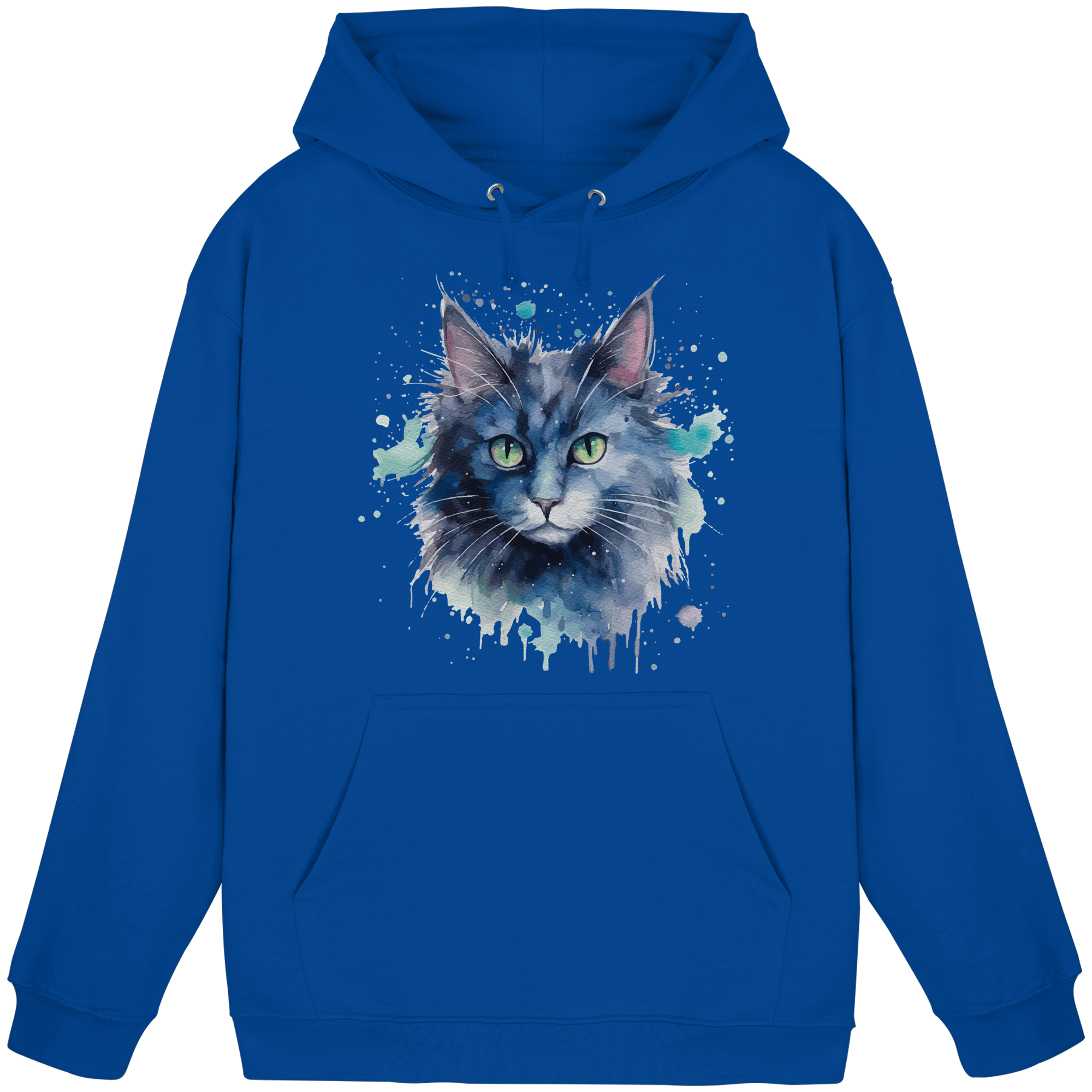 Graue Katze im Aquarellstil - Basic Unisex Hoodie
