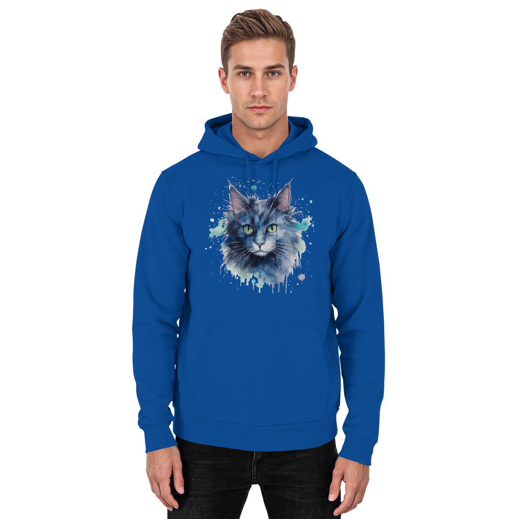 Graue Katze im Aquarellstil - Basic Unisex Hoodie