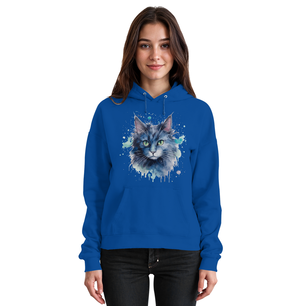 Graue Katze im Aquarellstil - Basic Unisex Hoodie