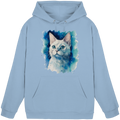 Weiße Katze im Aquarellstil - Basic Unisex Hoodie