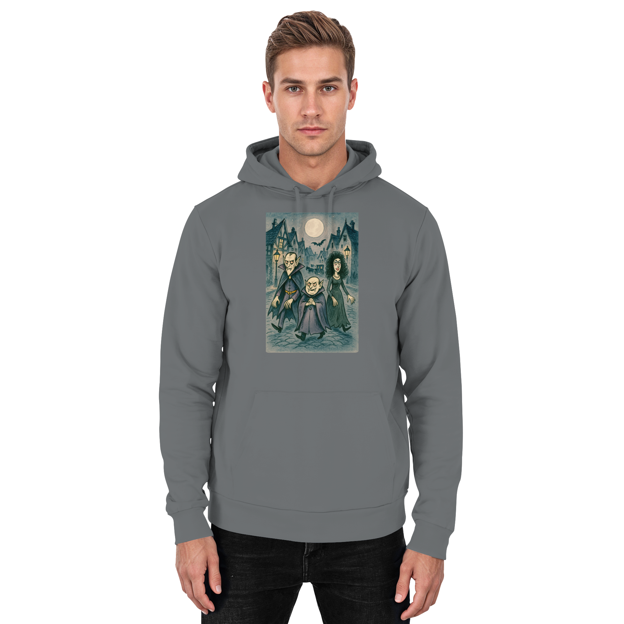 Mondschein in der Monstergasse - Basic Unisex Hoodie