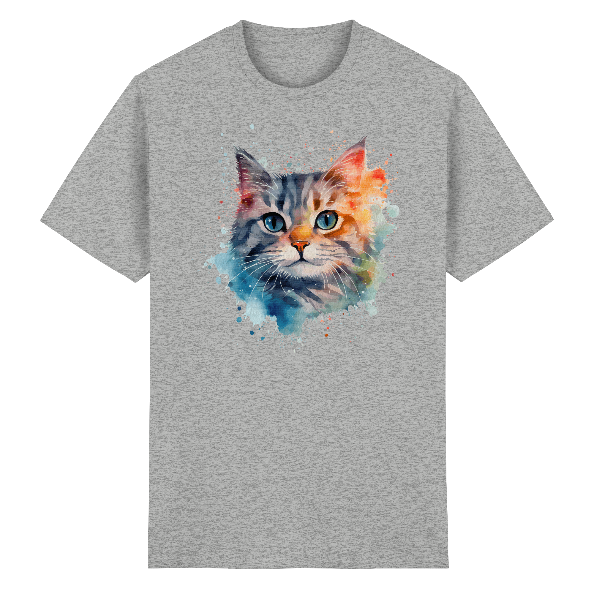 Getigerte Katze im Aquarellstil - Heavy Cotton T-Shirt