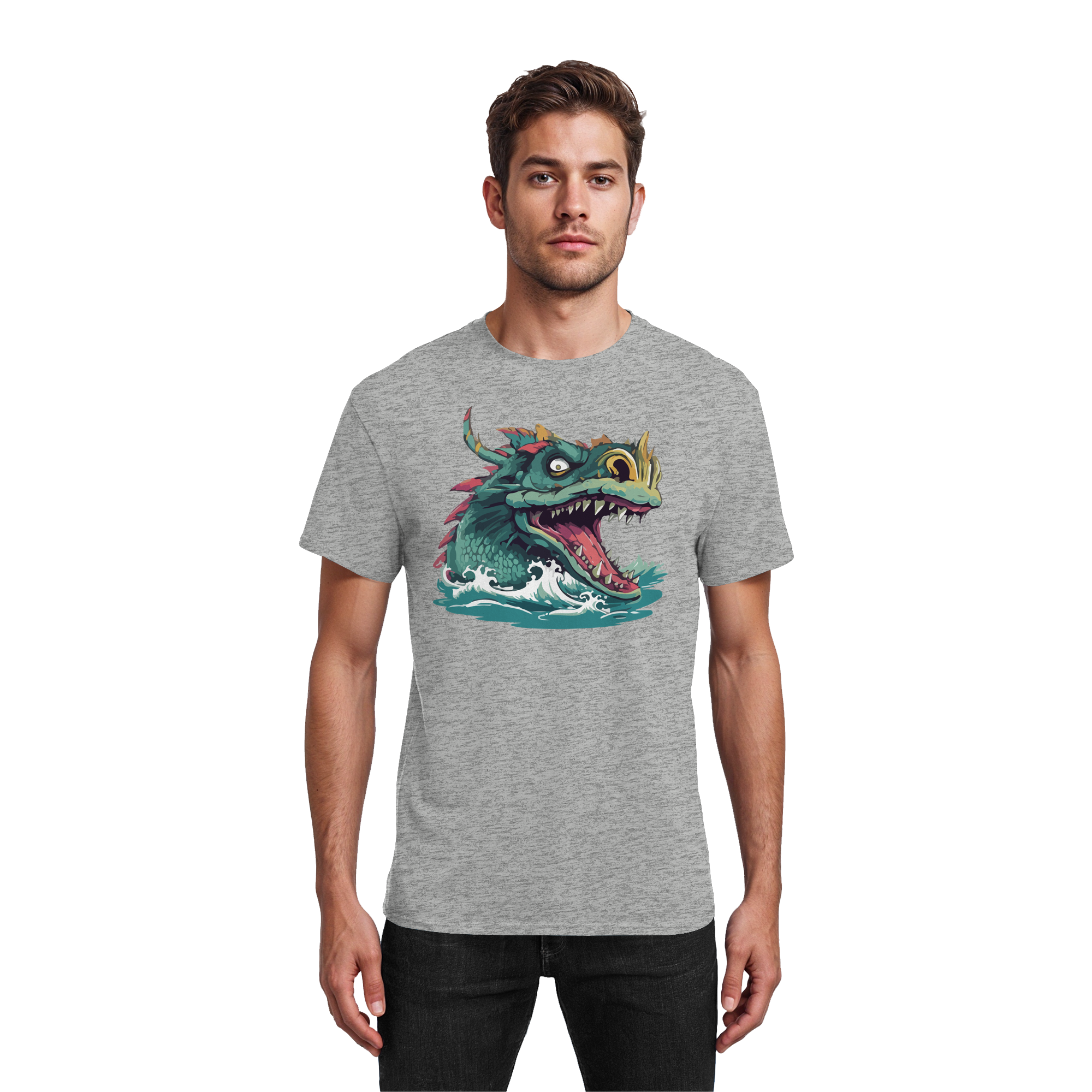 Beware of the Lake Monster - Heavy Cotton T-Shirt