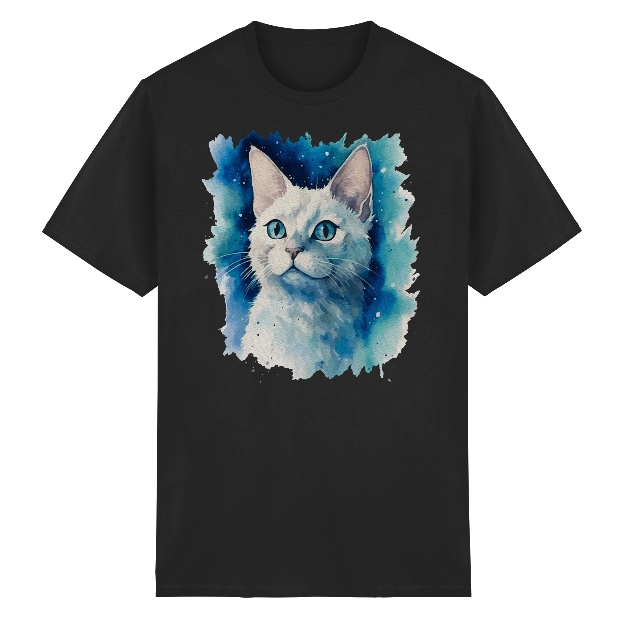 Weiße Katze im Aquarellstil - Heavy Cotton T-Shirt