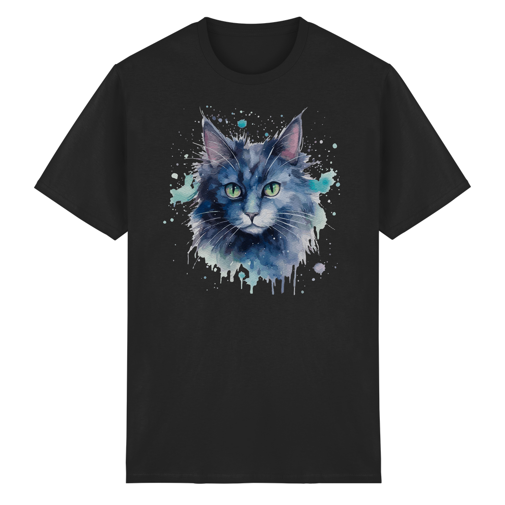 Graue Katze im Aquarellstil - Heavy Cotton T-Shirt